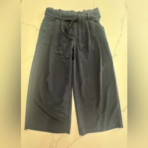 Nwot MICHAEL MICHAEL KORS Navy Blue Wide Leg Tie Front Cropped Pants Size L